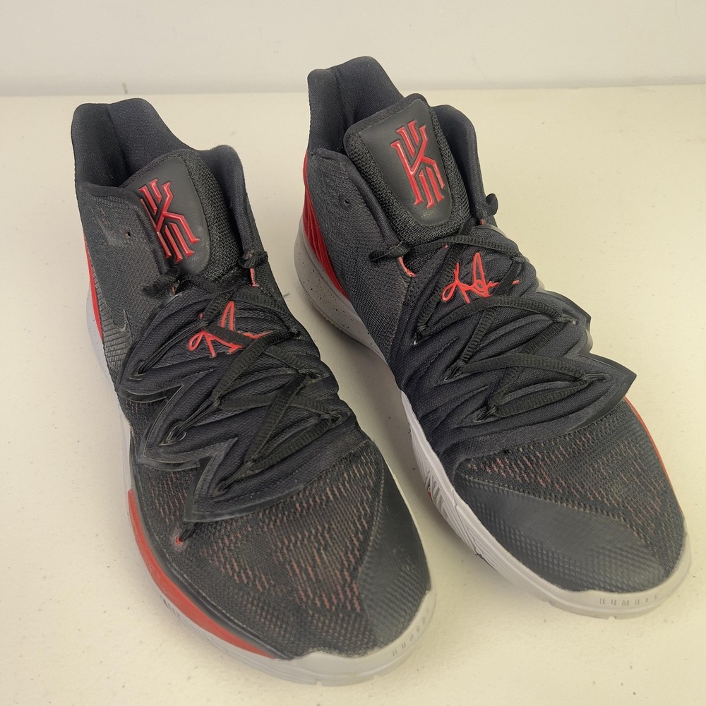 Nike Kyrie 5 Shoes Mens Size 13 Black Red Basketball AO2918-600 Sneakers